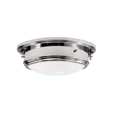 Load image into Gallery viewer, Marine Flush Mount Ceiling Light in Polished Nickel (Medium).
