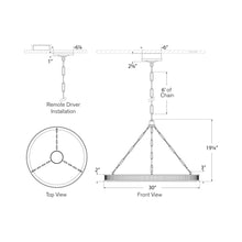 Load image into Gallery viewer, Matthew LED Chandelier - line drawing.
