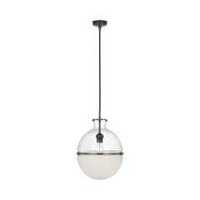 Load image into Gallery viewer, Maxey Pendant Light in Bronze (Clear Glass/White Glass).
