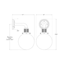 Load image into Gallery viewer, McCarren Bath Wall Light - line drawing.
