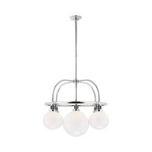 Load image into Gallery viewer, McCarren Chandelier in Polished Nickel.
