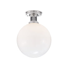 Load image into Gallery viewer, McCarren Flush Mount Ceiling Light in Polished Nickel (Medium).
