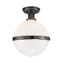 Load image into Gallery viewer, McCarren Flush Mount Ceiling Light in Bronze (Large).
