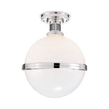 Load image into Gallery viewer, McCarren Flush Mount Ceiling Light in Polished Nickel (Large).
