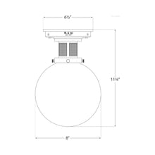 Load image into Gallery viewer, McCarren Flush Mount Ceiling Light - line drawing.
