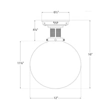Load image into Gallery viewer, McCarren Flush Mount Ceiling Light - line drawing.
