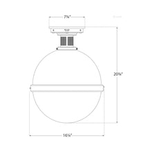 Load image into Gallery viewer, McCarren Flush Mount Ceiling Light - line drawing.
