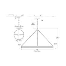 Load image into Gallery viewer, Menil LED Ring Chandelier - line drawing.

