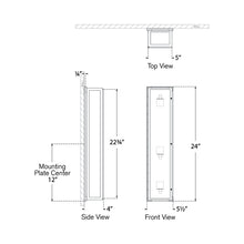 Load image into Gallery viewer, Mercer Bath Wall Light - line drawing.
