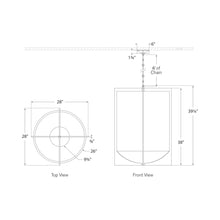 Load image into Gallery viewer, Michaela LED Chandelier - line drawing.
