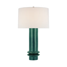 Load image into Gallery viewer, Montaigne Table Lamp in Emerald Crackle.
