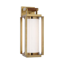 Load image into Gallery viewer, Northport Bracketed Outdoor LED Wall Light in Natural Brass/Teak.
