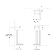 Load image into Gallery viewer, Northport Bracketed Outdoor LED Wall Light - line drawing.
