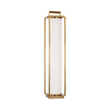 Load image into Gallery viewer, Northport LED Floor Lamp in Natural Brass/Teak.
