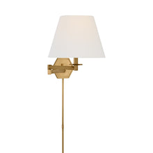Load image into Gallery viewer, Olivier Swing Arm Wall Light in Hand-Rubbed Antique Brass.
