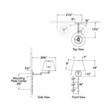 Load image into Gallery viewer, Olivier Swing Arm Wall Light - line drawing.
