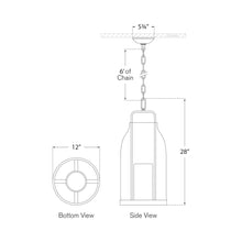Load image into Gallery viewer, Ollie Outdoor LED Pendant Light - line drawing.

