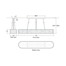 Load image into Gallery viewer, Palati Linear Chandelier - line drawing.
