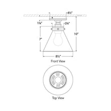 Load image into Gallery viewer, Parkington Conical Flush Mount Ceiling Light - line drawing.
