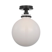 Load image into Gallery viewer, Parkington Globe Flush Mount Ceiling Light in Bronze (White Glass).
