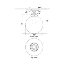 Load image into Gallery viewer, Parkington Globe Flush Mount Ceiling Light - line drawing.
