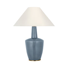 Load image into Gallery viewer, Paros Table Lamp in Polar Blue Crackle (23.75-Inch).

