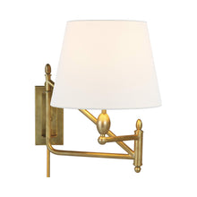 Load image into Gallery viewer, Paulo Wall Light in Hand-Rubbed Antique Brass.

