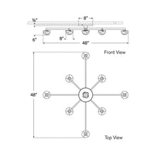 Load image into Gallery viewer, Pedra LED Flush Mount Ceiling Light - line drawing.
