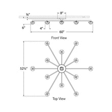 Load image into Gallery viewer, Pedra LED Flush Mount Ceiling Light - line drawing.
