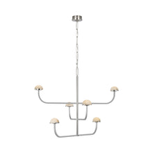 Load image into Gallery viewer, Pedra LED Shallow Chandelier in Polished Nickel (3-Tier).
