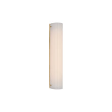 Load image into Gallery viewer, Penhold LED Bath Wall Light in Soft Brass (18-Inch).
