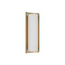 Load image into Gallery viewer, Penumbra LED Wall Light in Hand-Rubbed Antique Brass/White (15-Inch).
