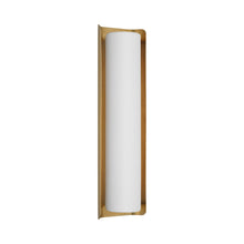 Load image into Gallery viewer, Penumbra LED Wall Light in Hand-Rubbed Antique Brass/White (21-Inch).

