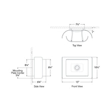 Load image into Gallery viewer, Penumbra Wide LED Wall Light - line drawing.
