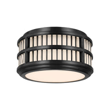 Load image into Gallery viewer, Perren LED Flush Mount Ceiling Light in Bronze/Glass Rods (12-Inch).
