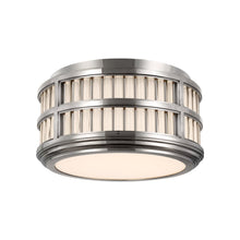 Load image into Gallery viewer, Perren LED Flush Mount Ceiling Light in Polished Nickel/Glass Rods (12-Inch).

