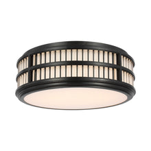 Load image into Gallery viewer, Perren LED Flush Mount Ceiling Light in Bronze/Glass Rods (18-Inch).
