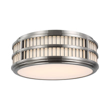 Load image into Gallery viewer, Perren LED Flush Mount Ceiling Light in Polished Nickel/Glass Rods (18-Inch).
