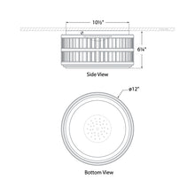Load image into Gallery viewer, Perren LED Flush Mount Ceiling Light - line drawing.
