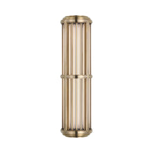 Load image into Gallery viewer, Perren Outdoor LED Wall Light in Natural Brass/Glass Rods (Medium).
