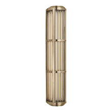 Load image into Gallery viewer, Perren Outdoor LED Wall Light in Natural Brass/Glass Rods (Large).
