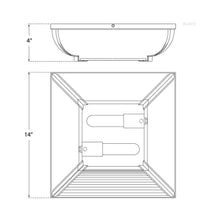 Load image into Gallery viewer, Perry Square Flush Mount Ceiling Light - line drawing.
