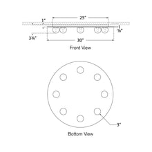 Load image into Gallery viewer, Pertica LED Flush Mount Ceiling Light - line drawing.
