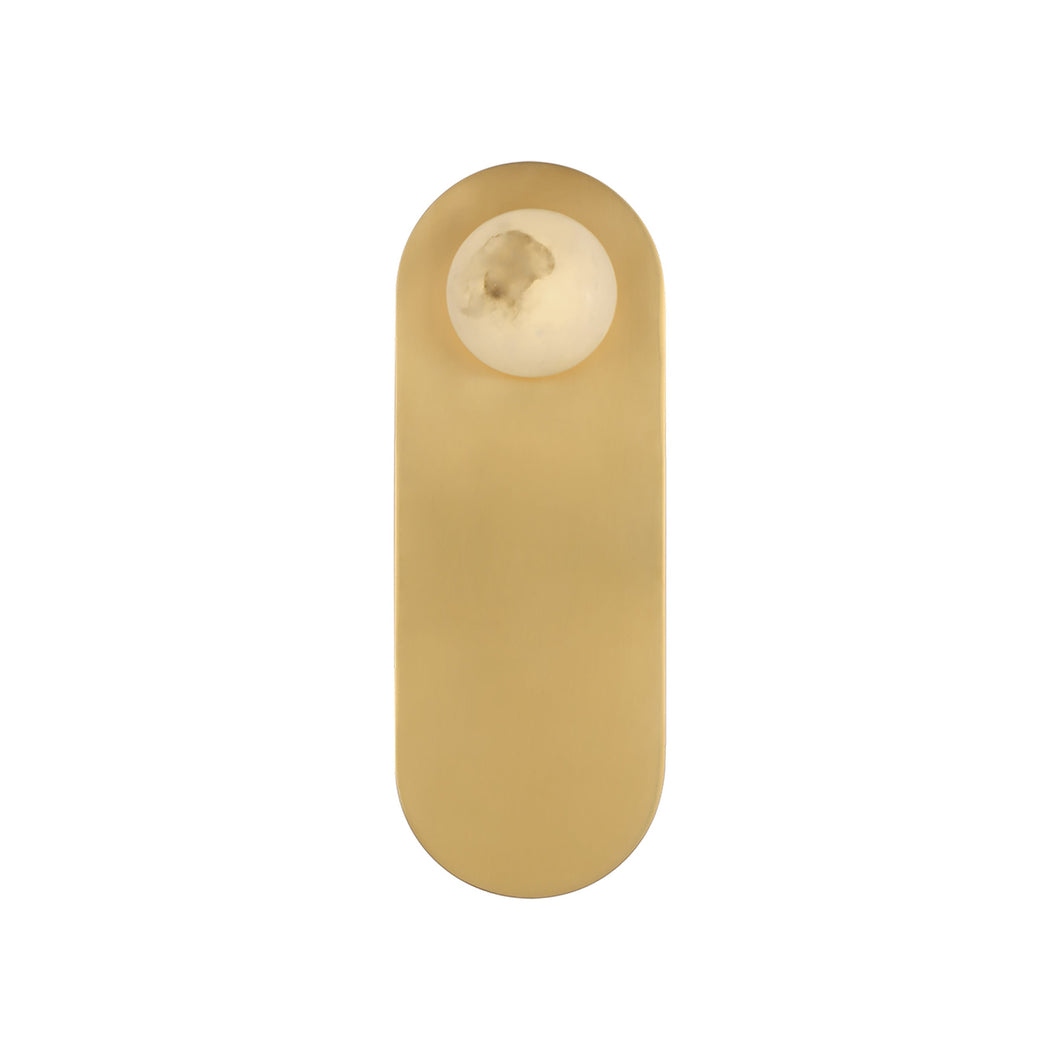 Pertica LED Wall Light in Mirrored Antique Brass (9-Inch).