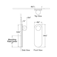 Load image into Gallery viewer, Pertica LED Wall Light - line drawing.
