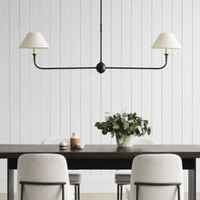 Load image into Gallery viewer, Piaf Linear Pendant Light in dining room.

