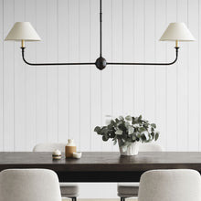Load image into Gallery viewer, Piaf Linear Pendant Light in dining room.
