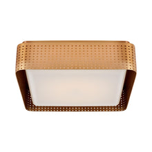 Load image into Gallery viewer, Precision LED Flush Mount Ceiling Light in Antique-Burnished Brass/White Glass(12.5" Square).
