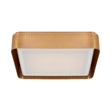 Load image into Gallery viewer, Precision LED Flush Mount Ceiling Light in Antique-Burnished Brass/White Glass(16" Square).
