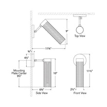 Load image into Gallery viewer, Precision LED Wall Light - line drawing.
